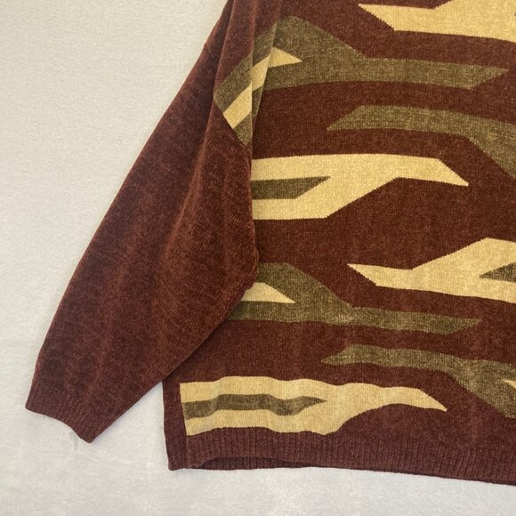 Vintage Bergati Chenille Sweater Mens XL Geometric Retro Pullover Soft Comfy - Picture 8 of 12